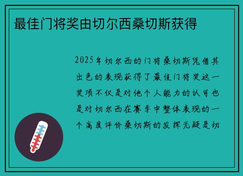 最佳门将奖由切尔西桑切斯获得